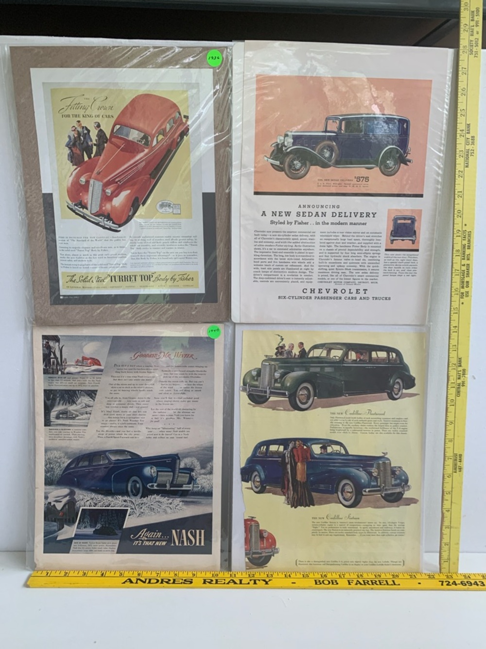 Vintage Automotive Print Set - Classic Cars Artwork